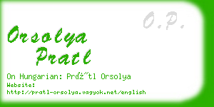 orsolya pratl business card